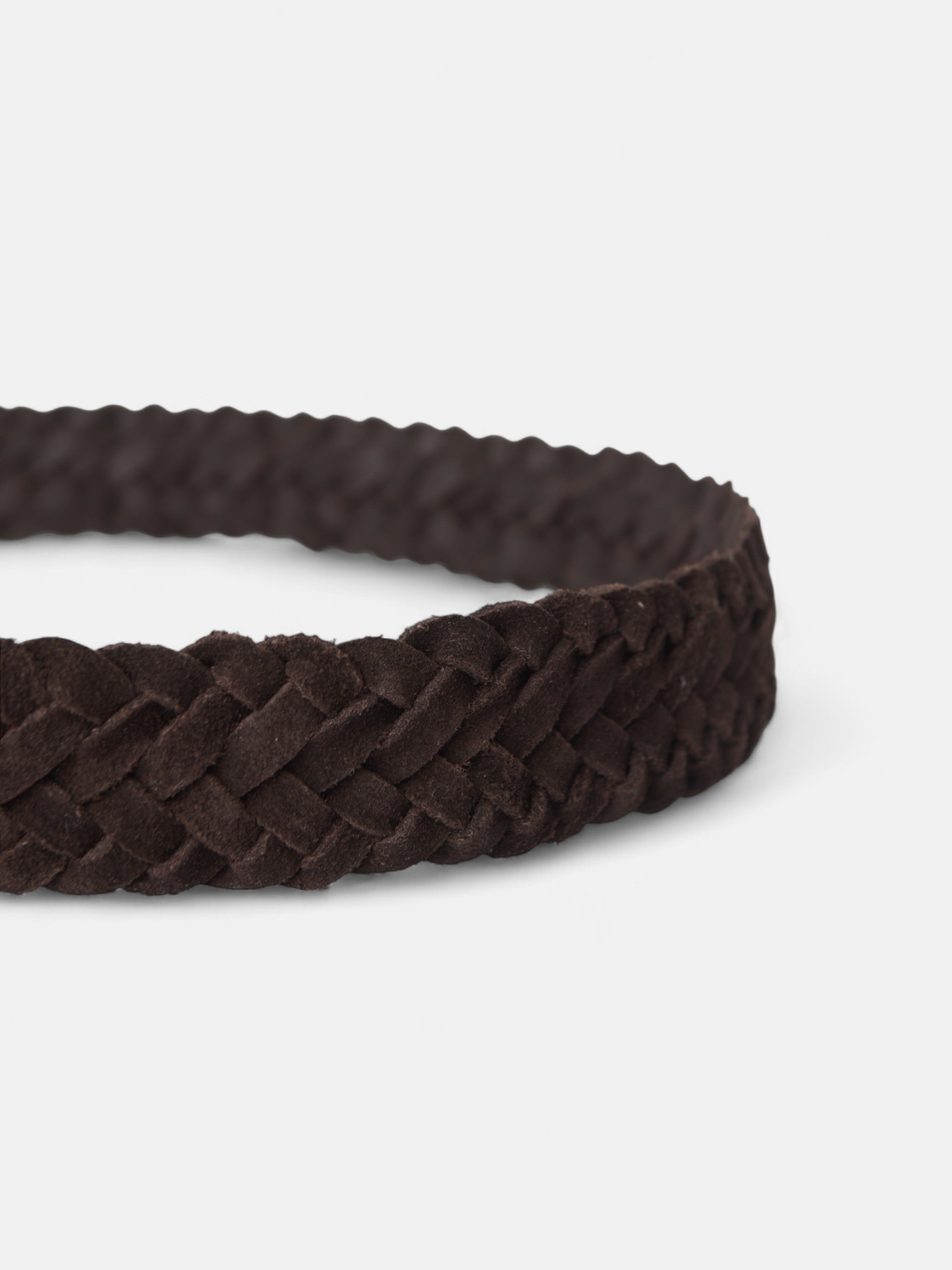 Ceinture tressée en cuir suédé