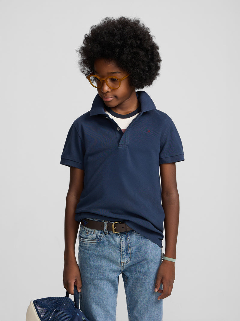 Polo enfant classique mini-raquette bleu marine