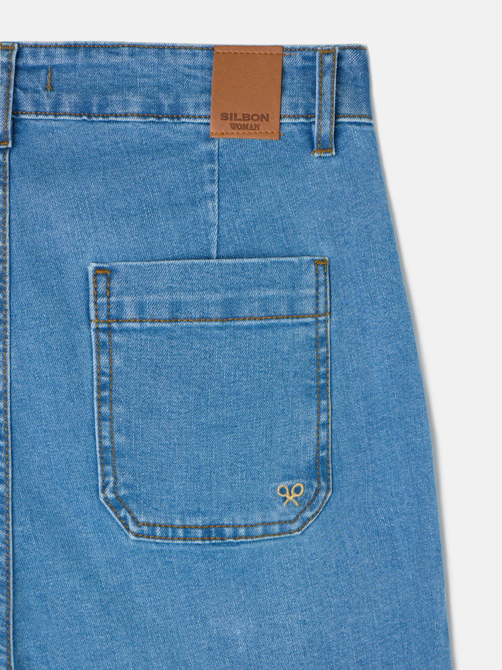 Calças culotte bolsos ganga