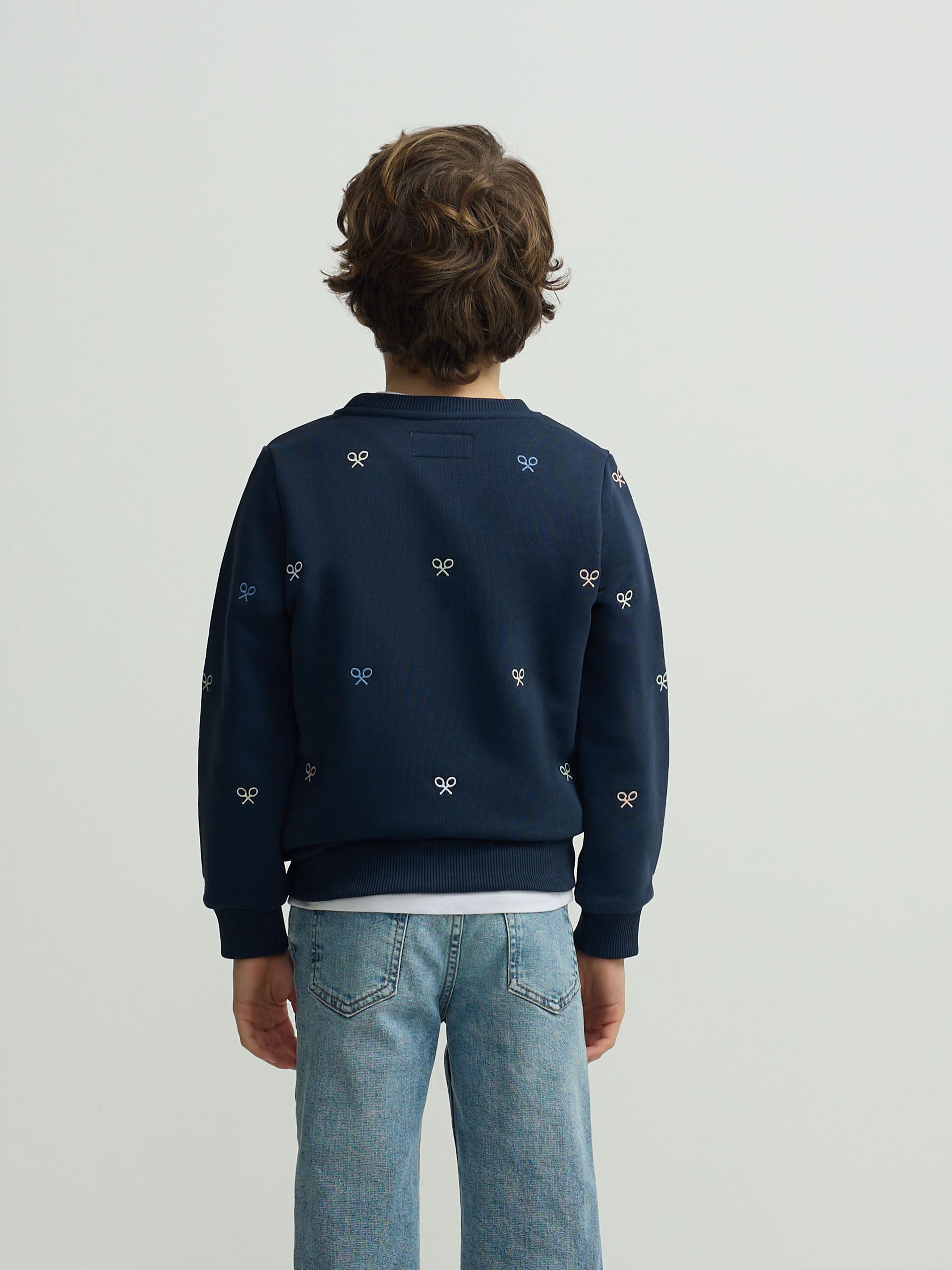 Kids multiracket sweatshirt in navy blue