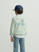 Kids sweatshirt roar like a dino green
