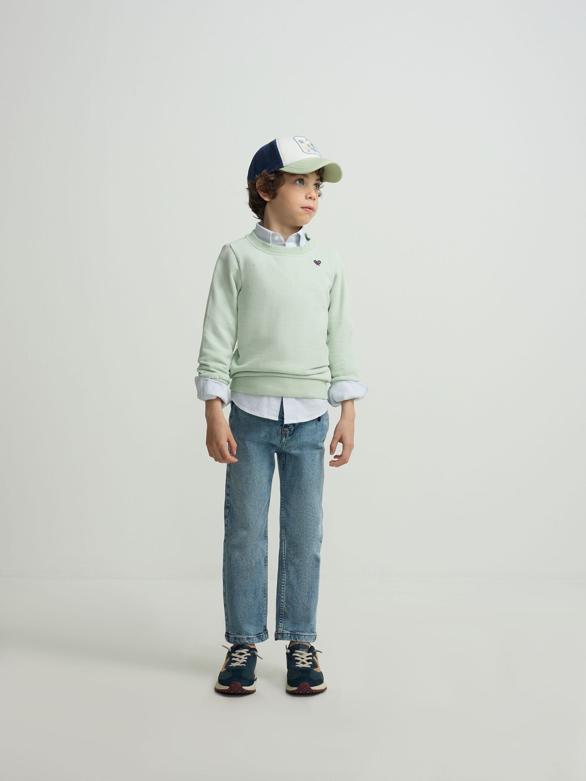 Kids sweatshirt roar like a dino green