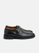 Black leather buckle shoe