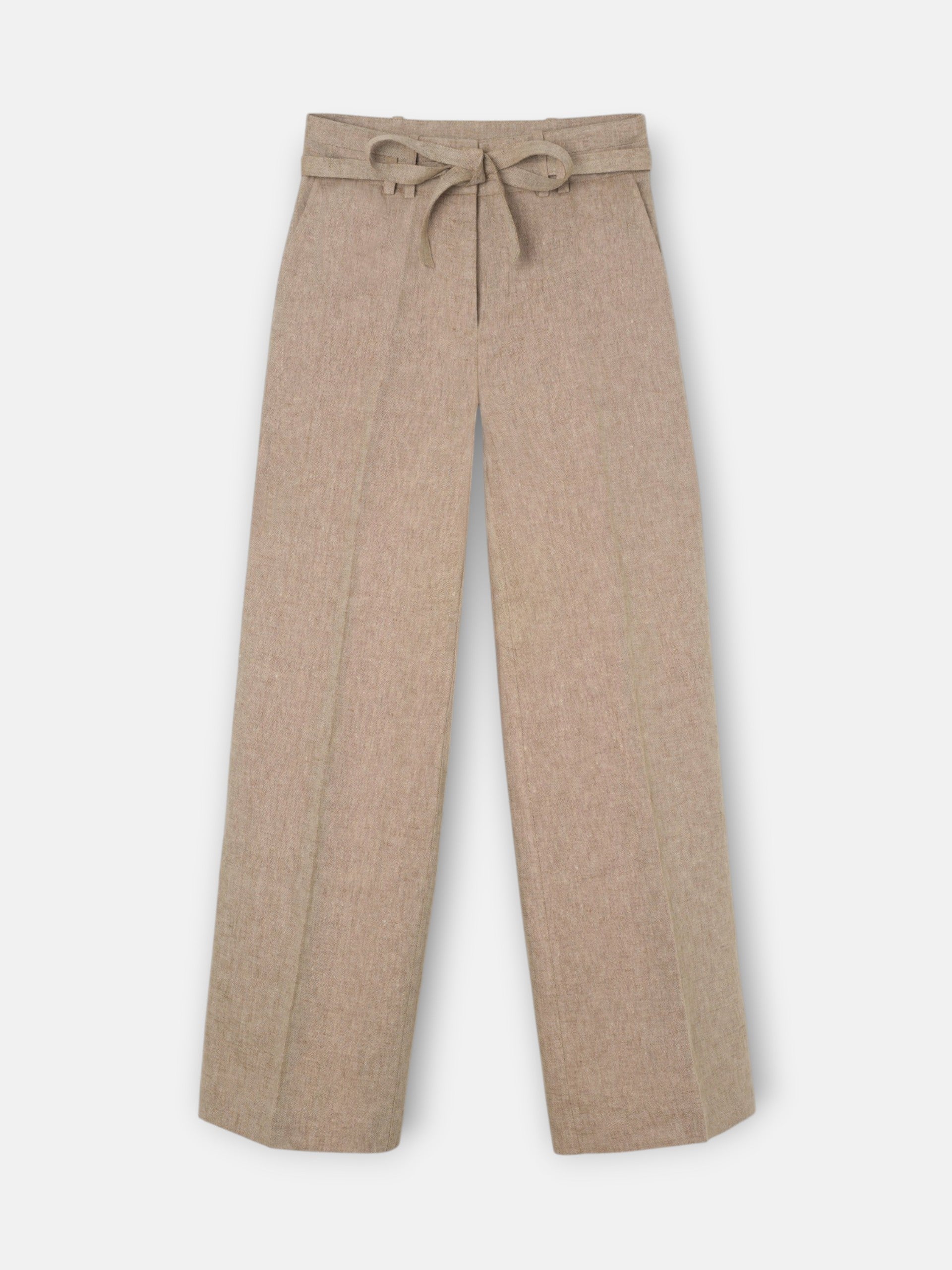 Pantalon recto aberturas beige