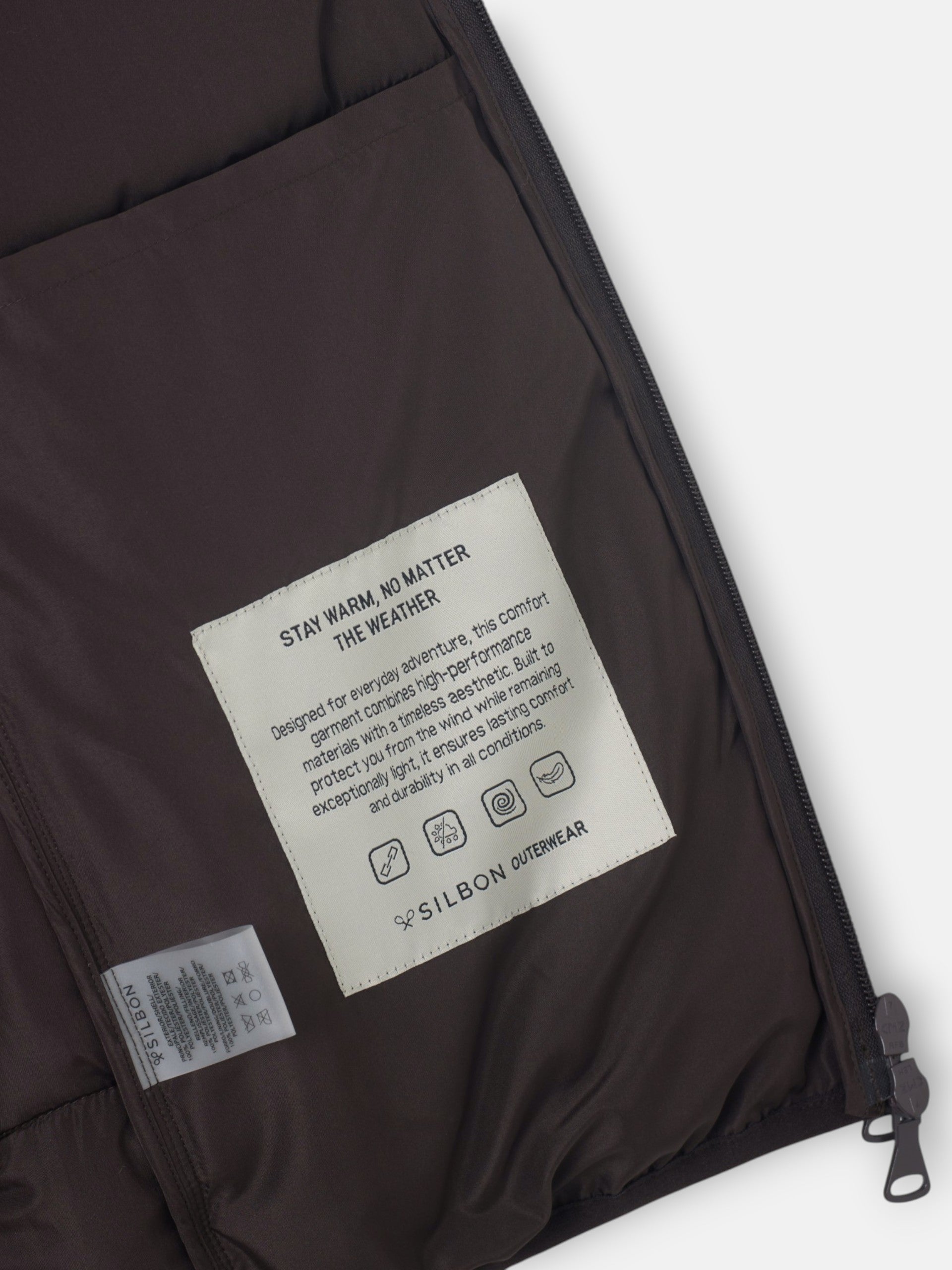 Chaleco tecnico acolchado marron
