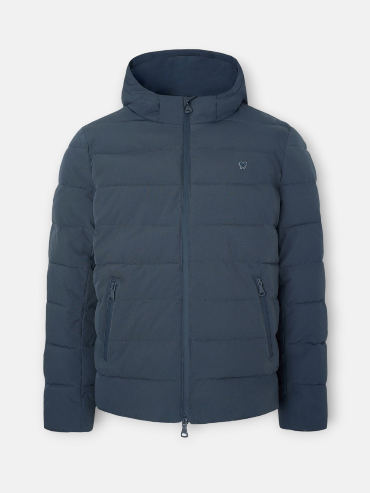 Technical hooded gray coat