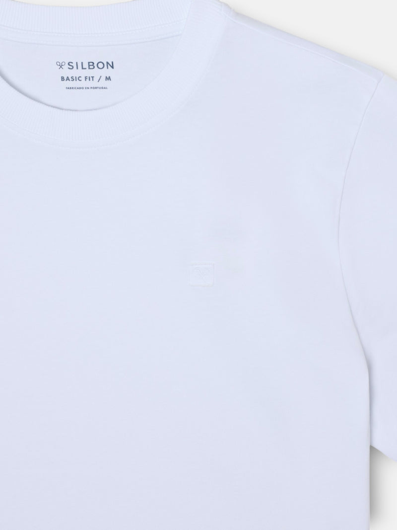Camiseta lisa minilogo parche blanco
