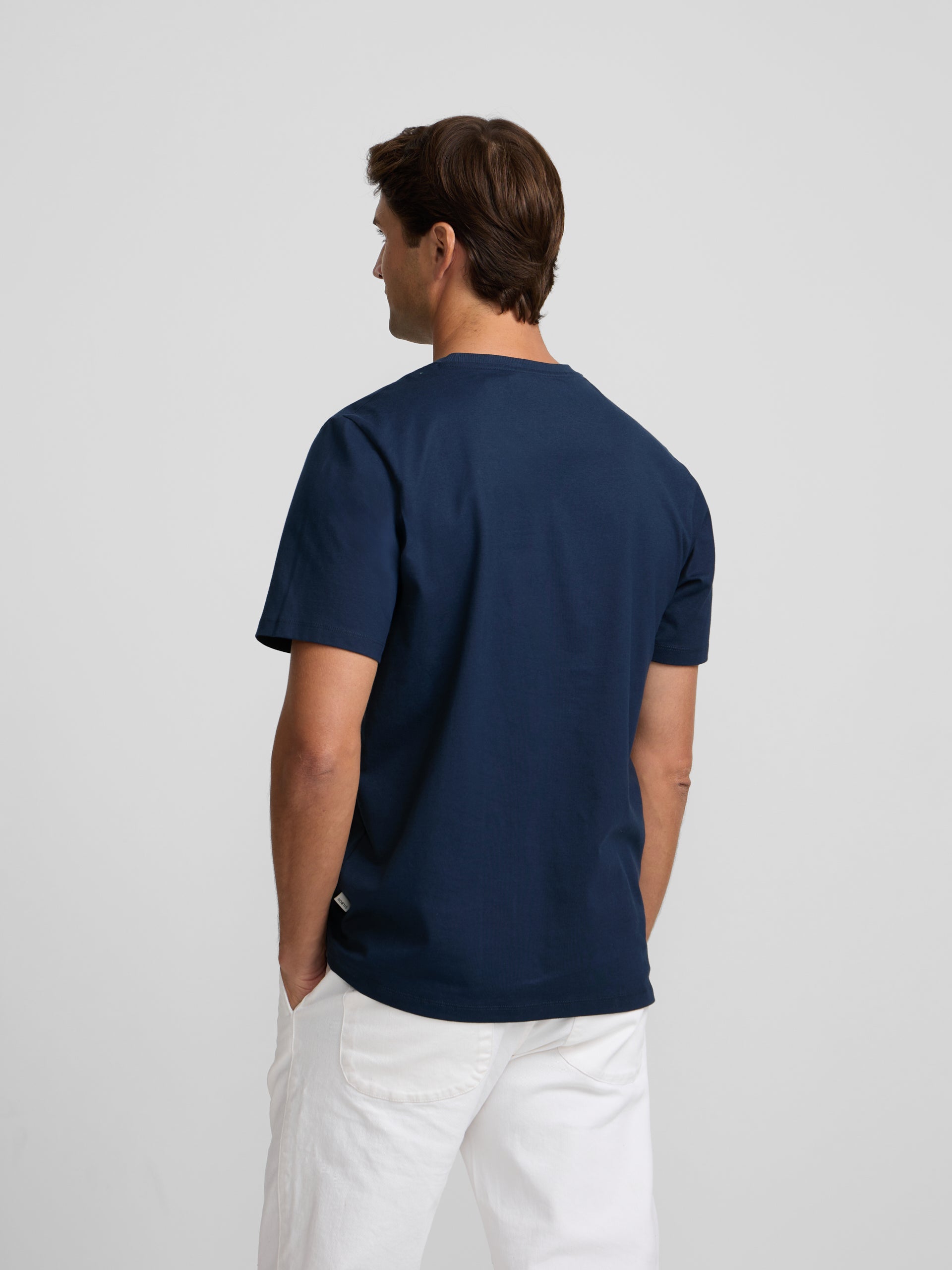 Camiseta clasica minilogo rizo azul marino