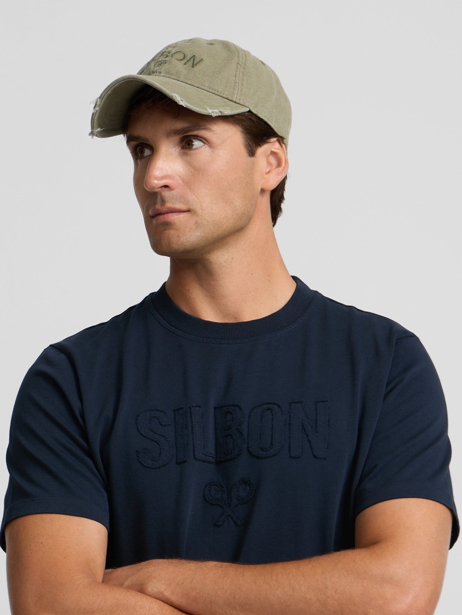 Camiseta silbon patch tono azul marino
