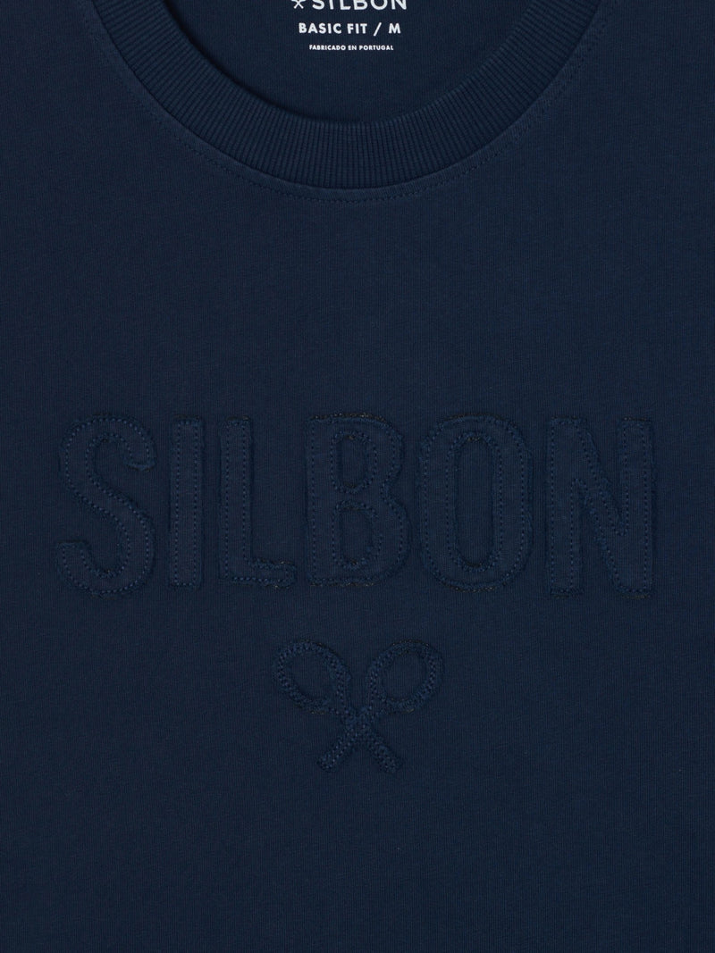 Camiseta silbon patch tono azul marino