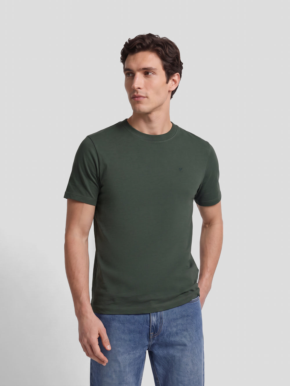 T-shirt unie minilogo patch kaki