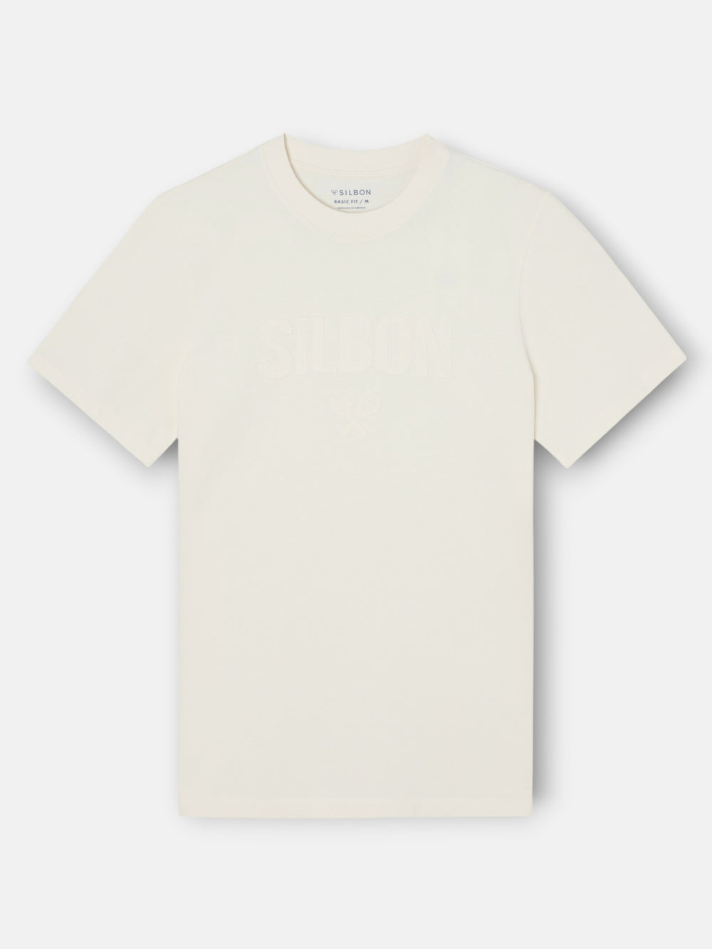 Camiseta silbon patch tono crema