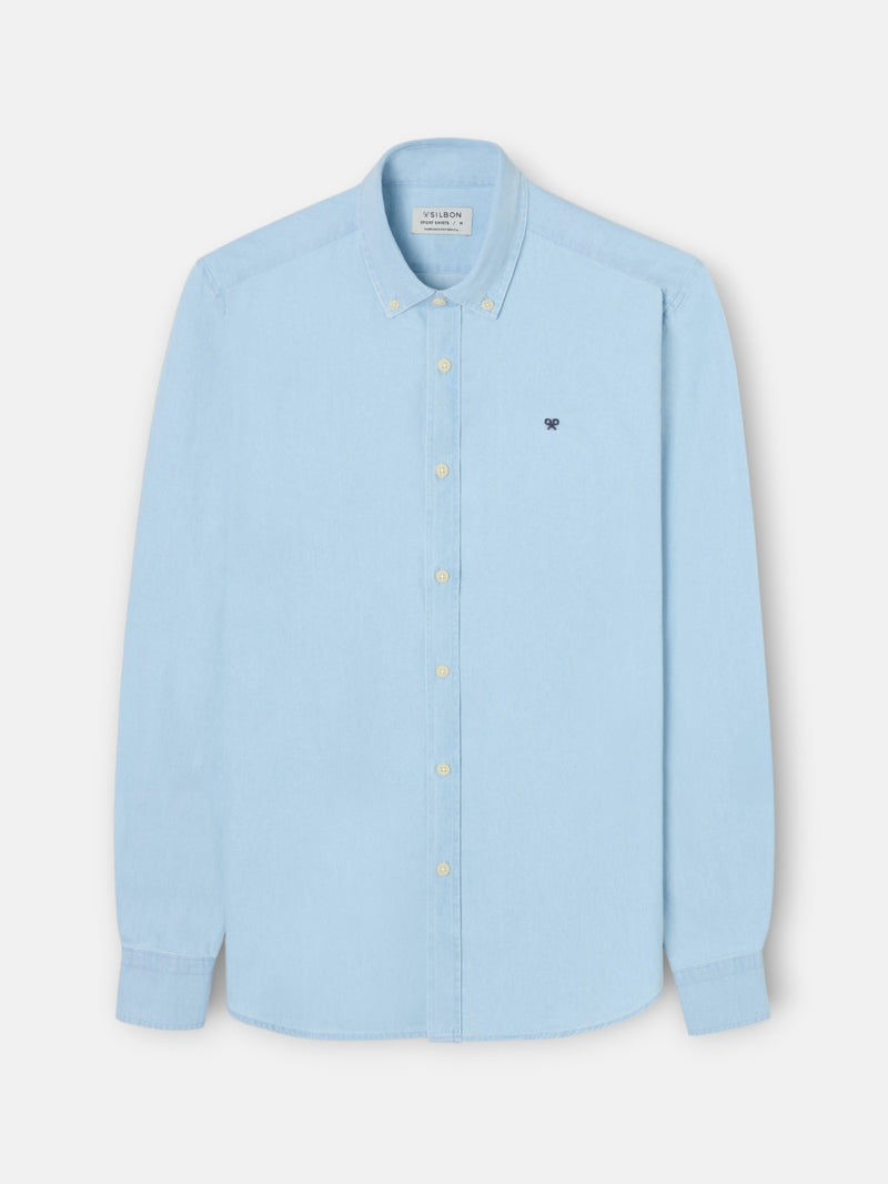 Light blue denim sport shirt
