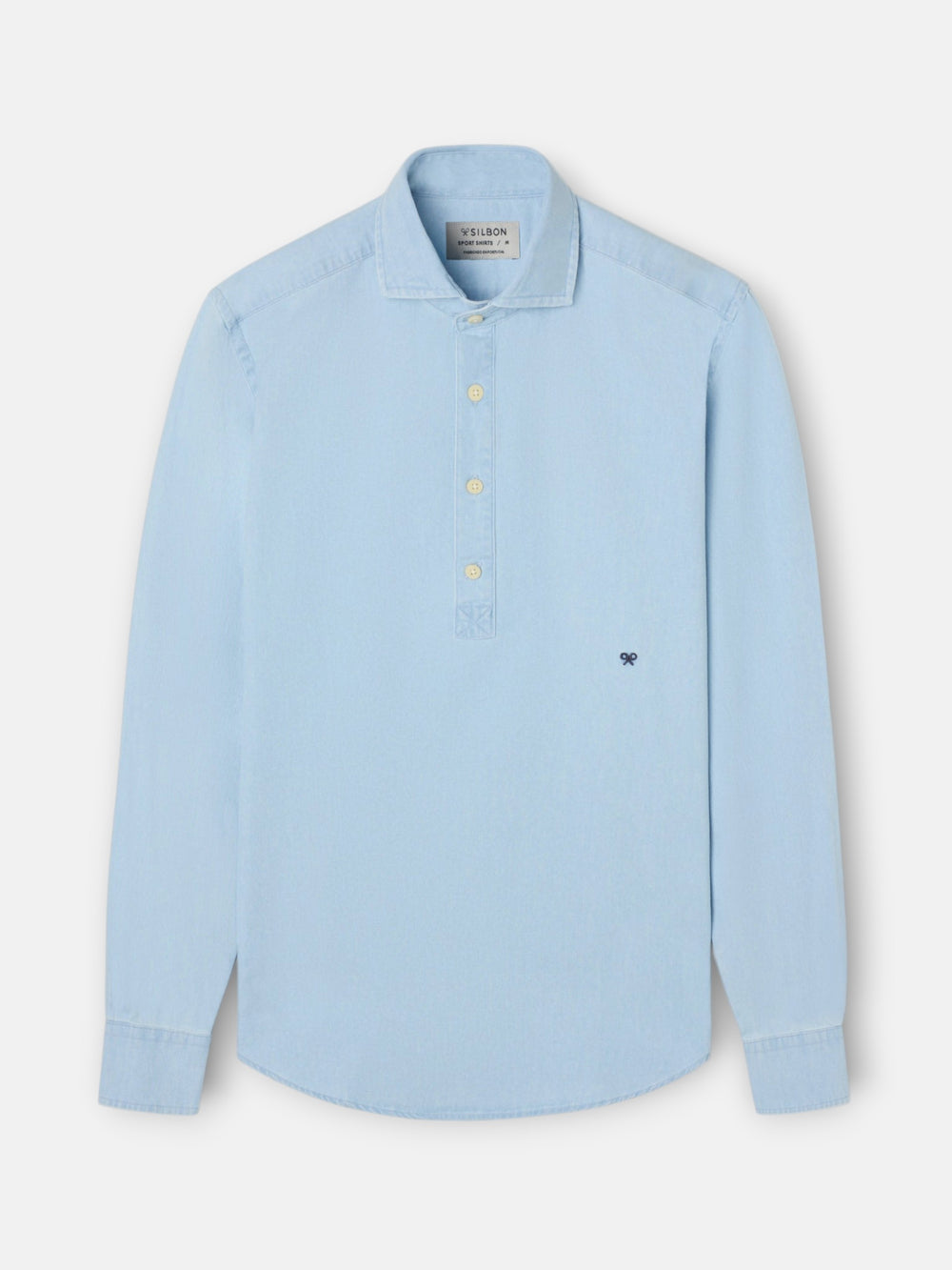 Light blue denim sport polo