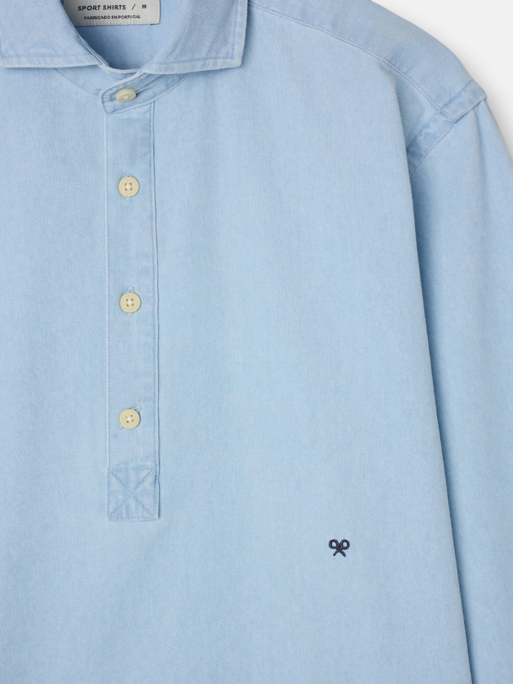 Light blue denim sport polo