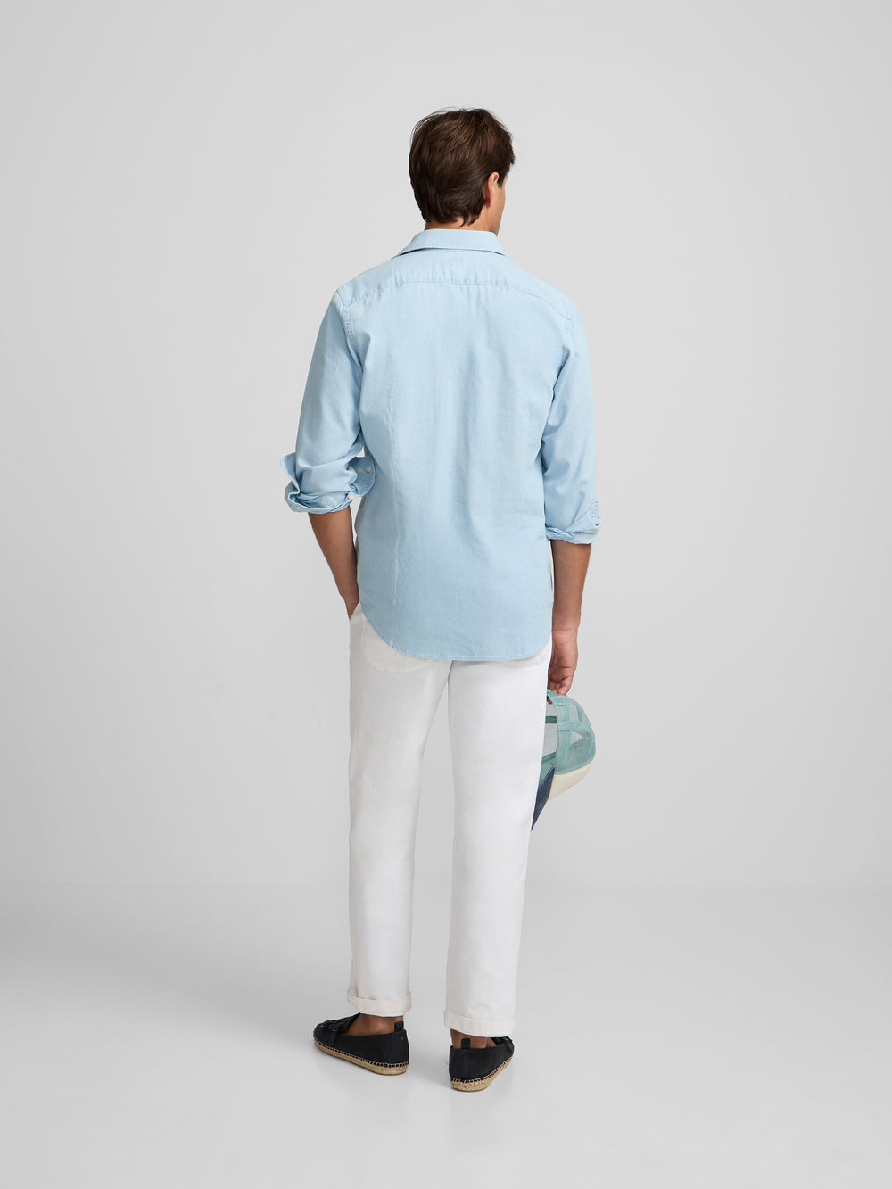 Light blue denim sport polo
