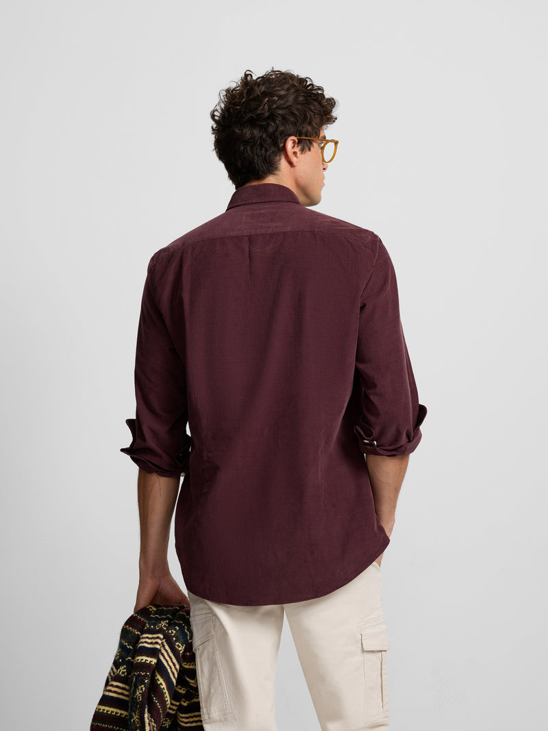 Burgundy corduroy sport shirt