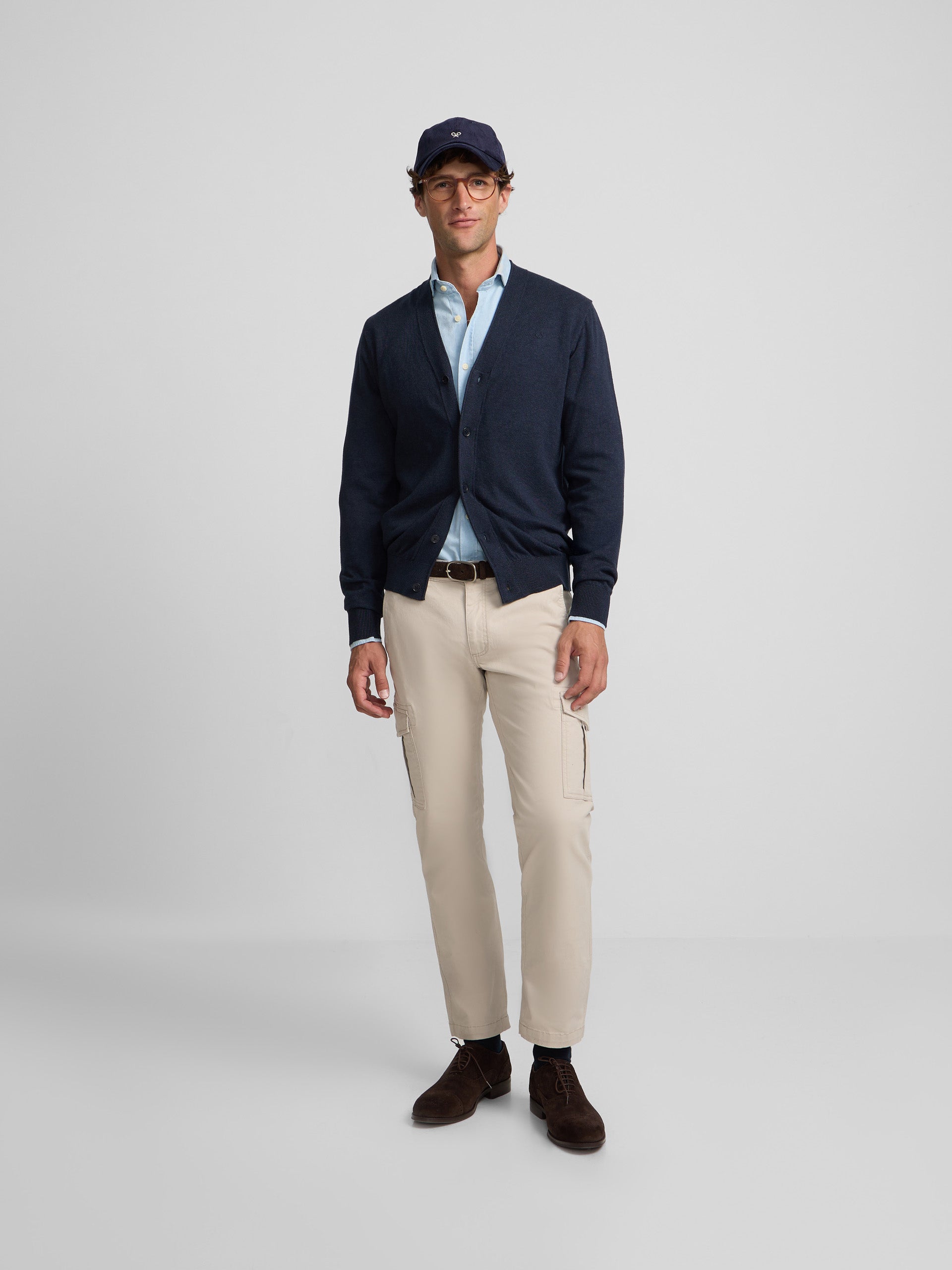 Classic navy blue cardigan