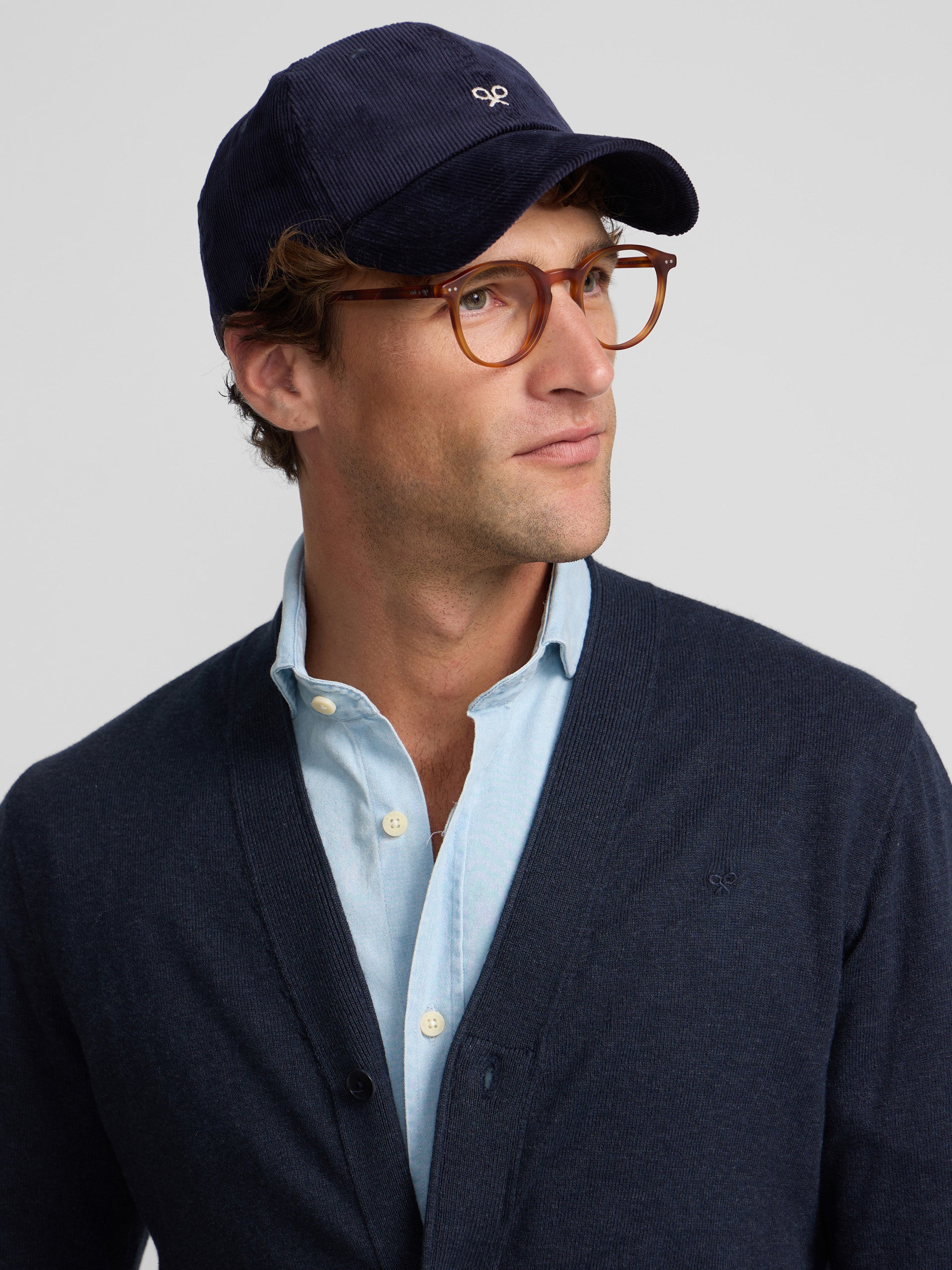 Classic navy blue cardigan