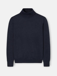 Pull col roulé bleu marine