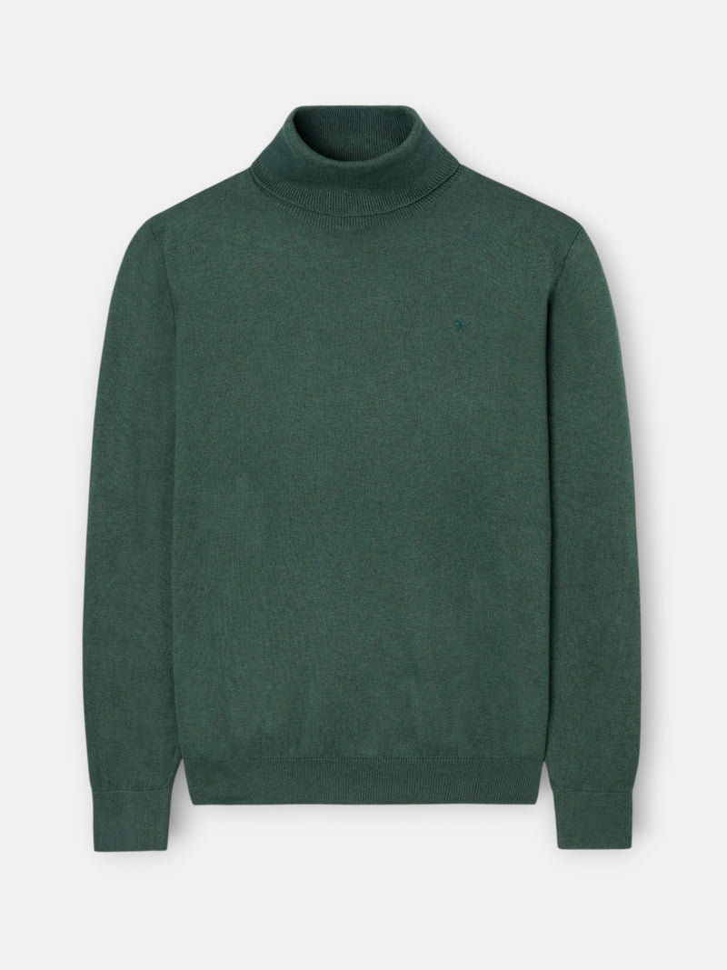 Jersey cuello vuelto verde oscuro