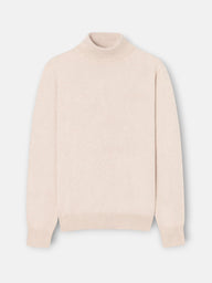 Pull col roulé beige