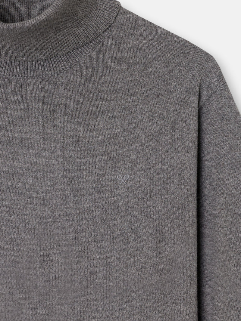 Pull col roulé gris