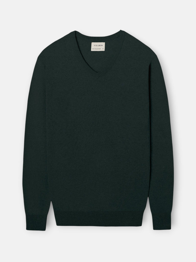 Camisola de decote em V verde