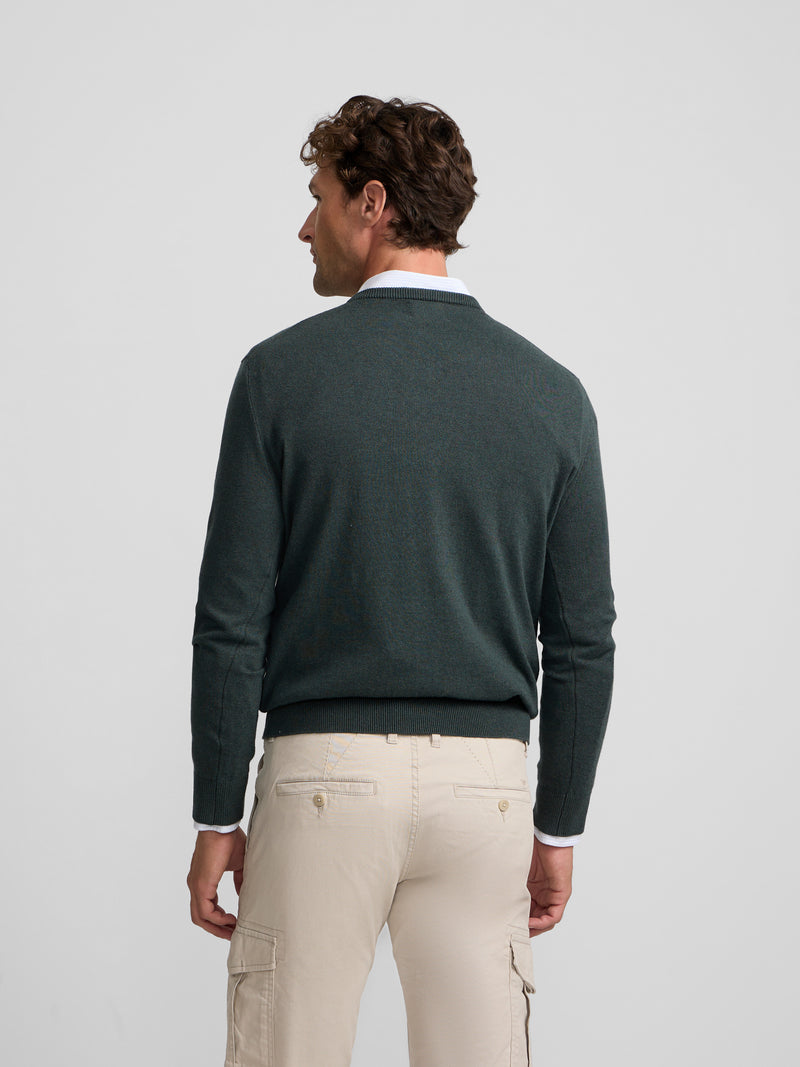 Camisola de decote em V verde