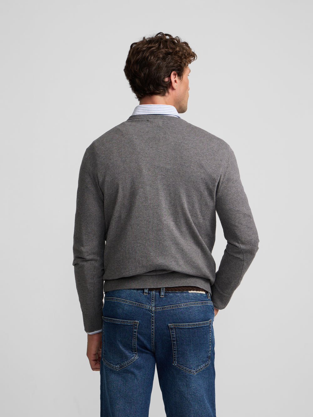 Grey V-neck sweater