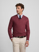 Burgundy V-neck sweater