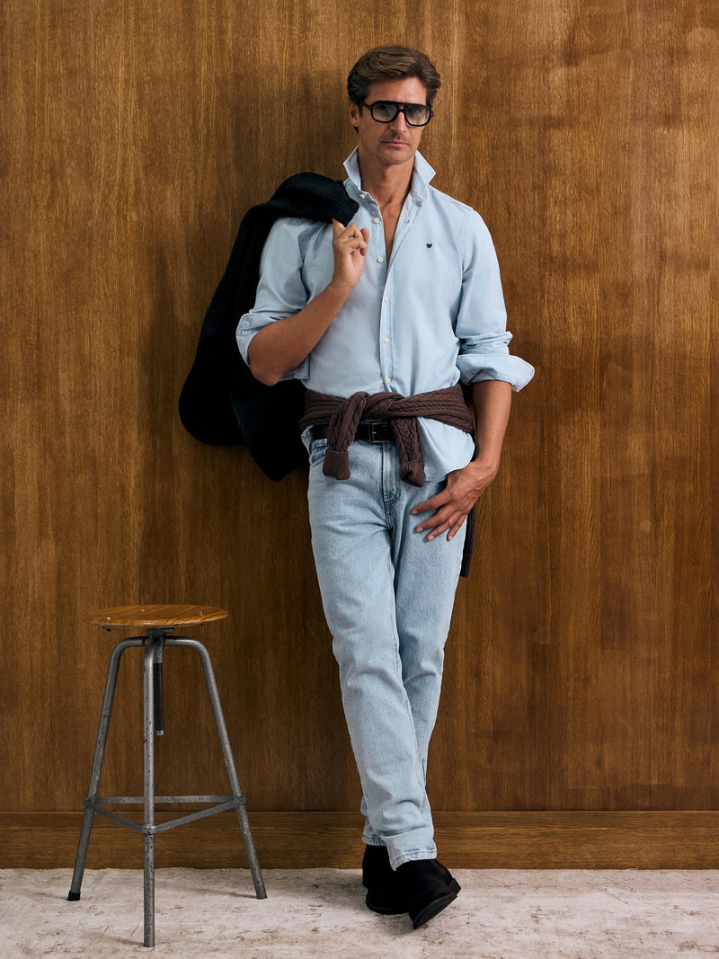 Pantalon sport denim azul claro