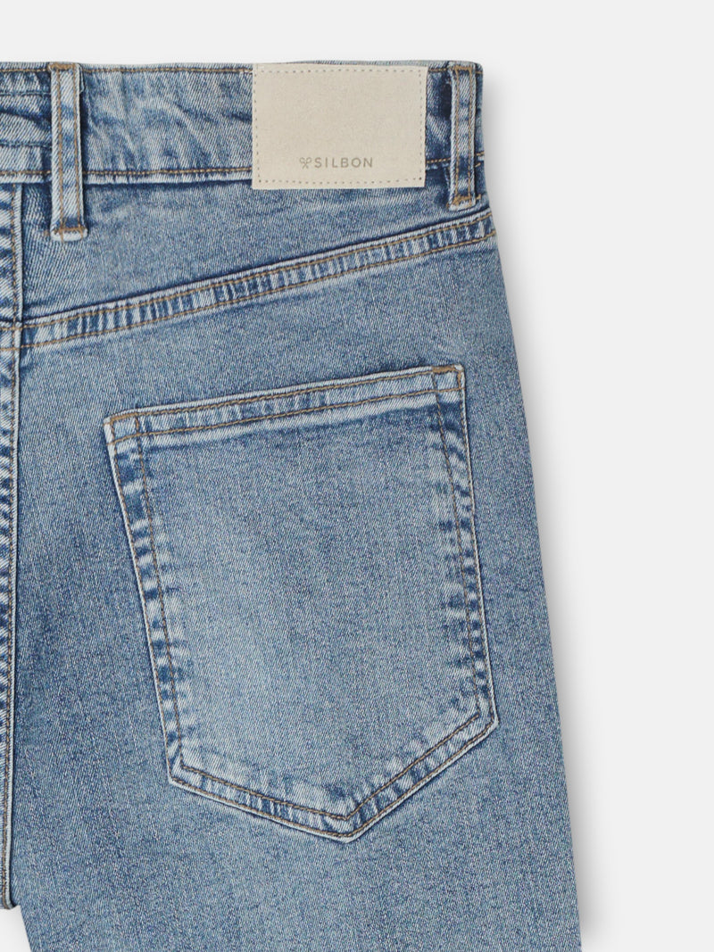 Pantalon de sport en denim bleu moyen