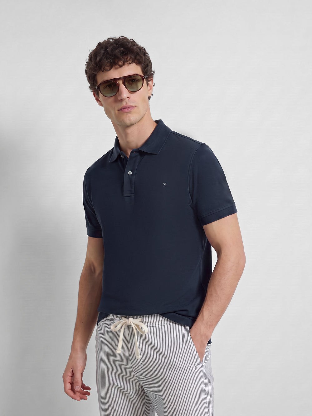 Polo manga corta indigo