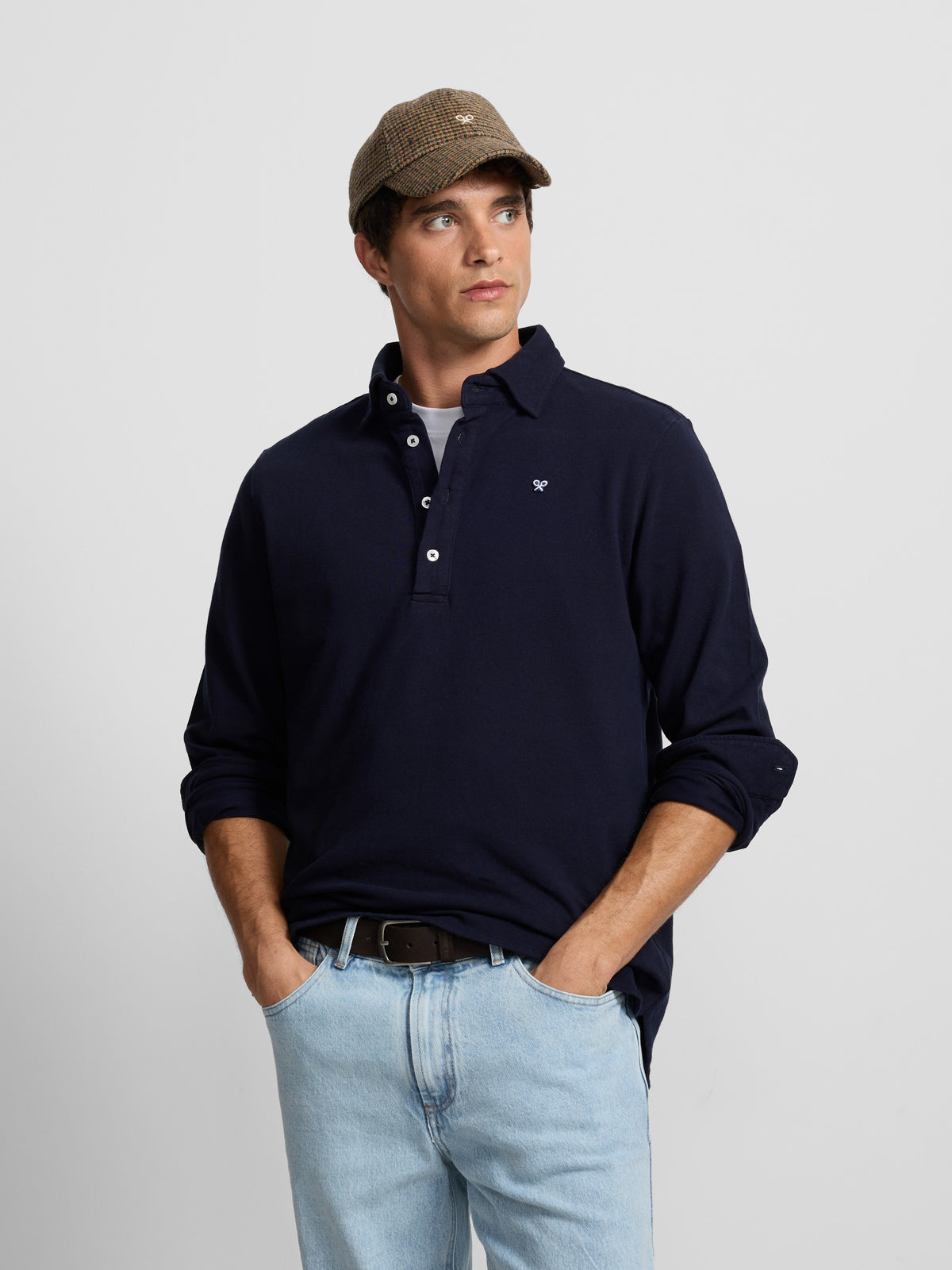 Polo manga larga azul marino