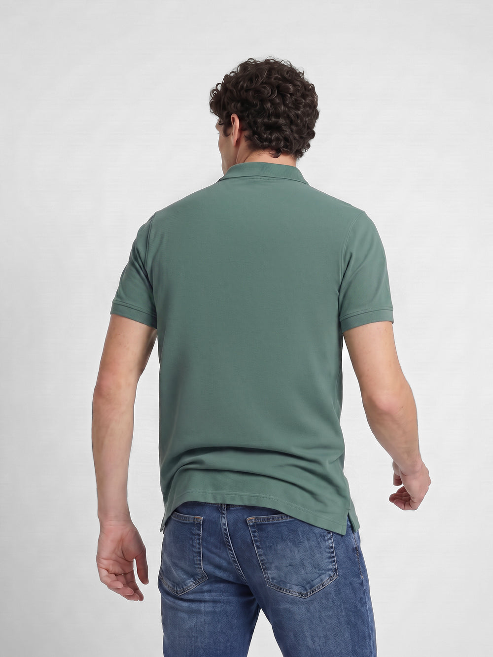 Polo manga corta verde oscuro