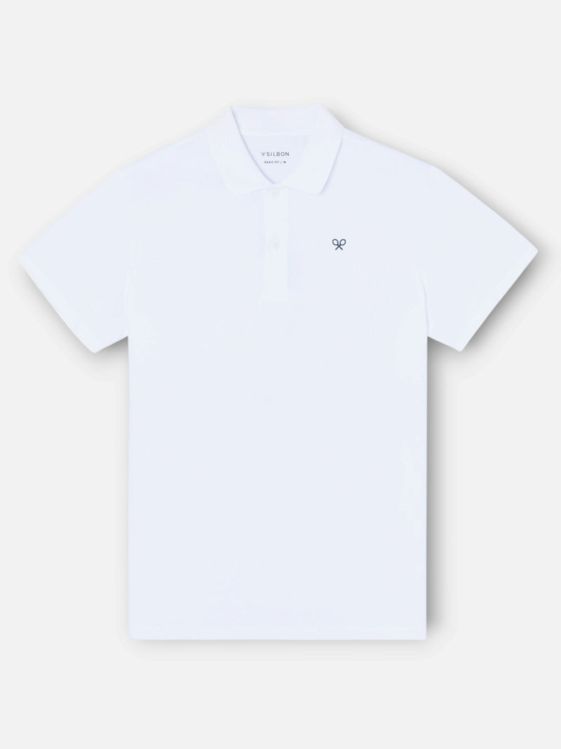 White technical polo
