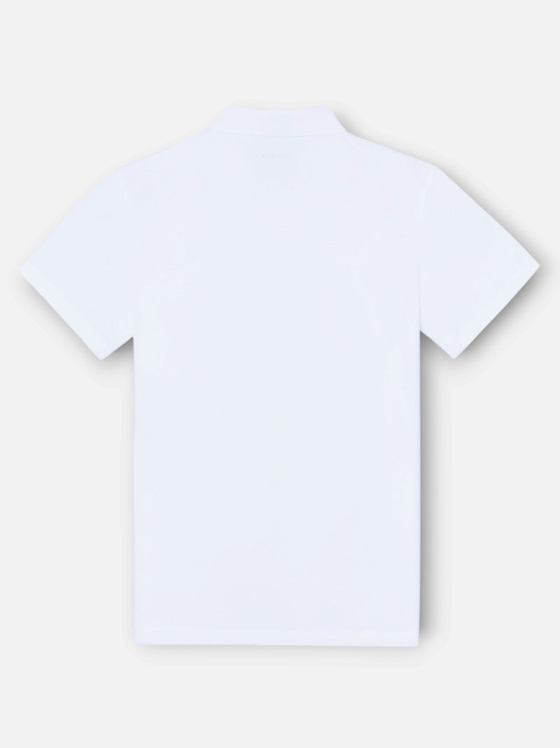 White technical polo
