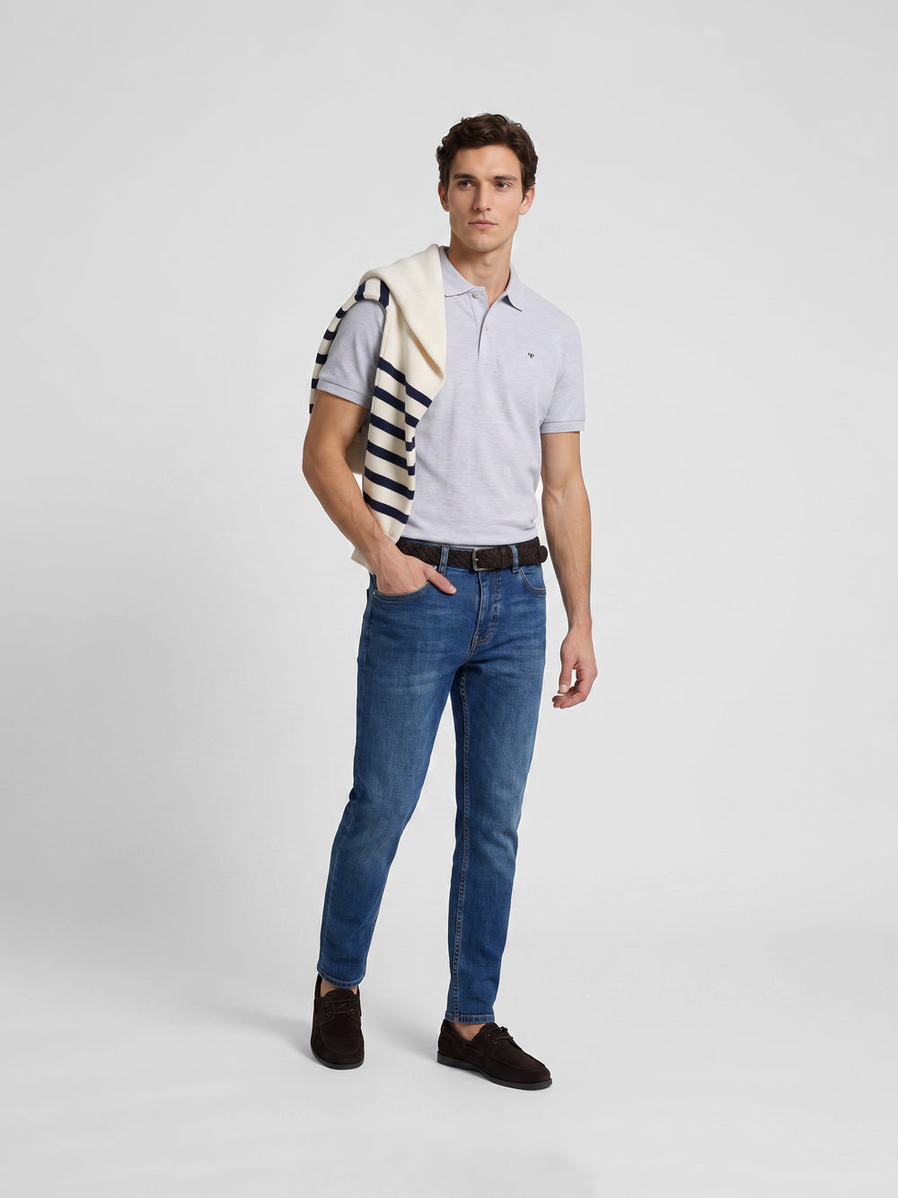 Polo manga corta gris