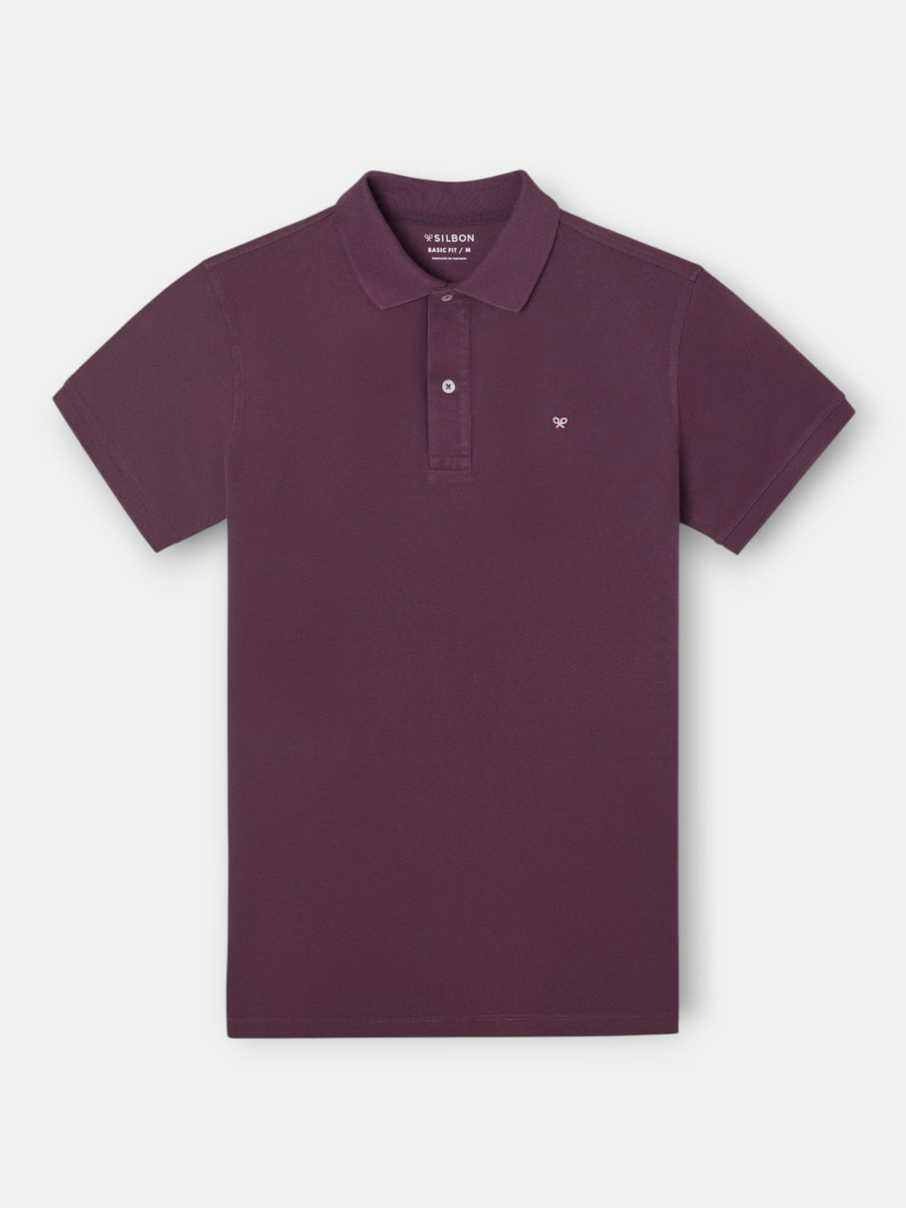 Polo manga corta burdeos