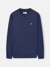 Sudadera lisa minilogo rizo azul marino