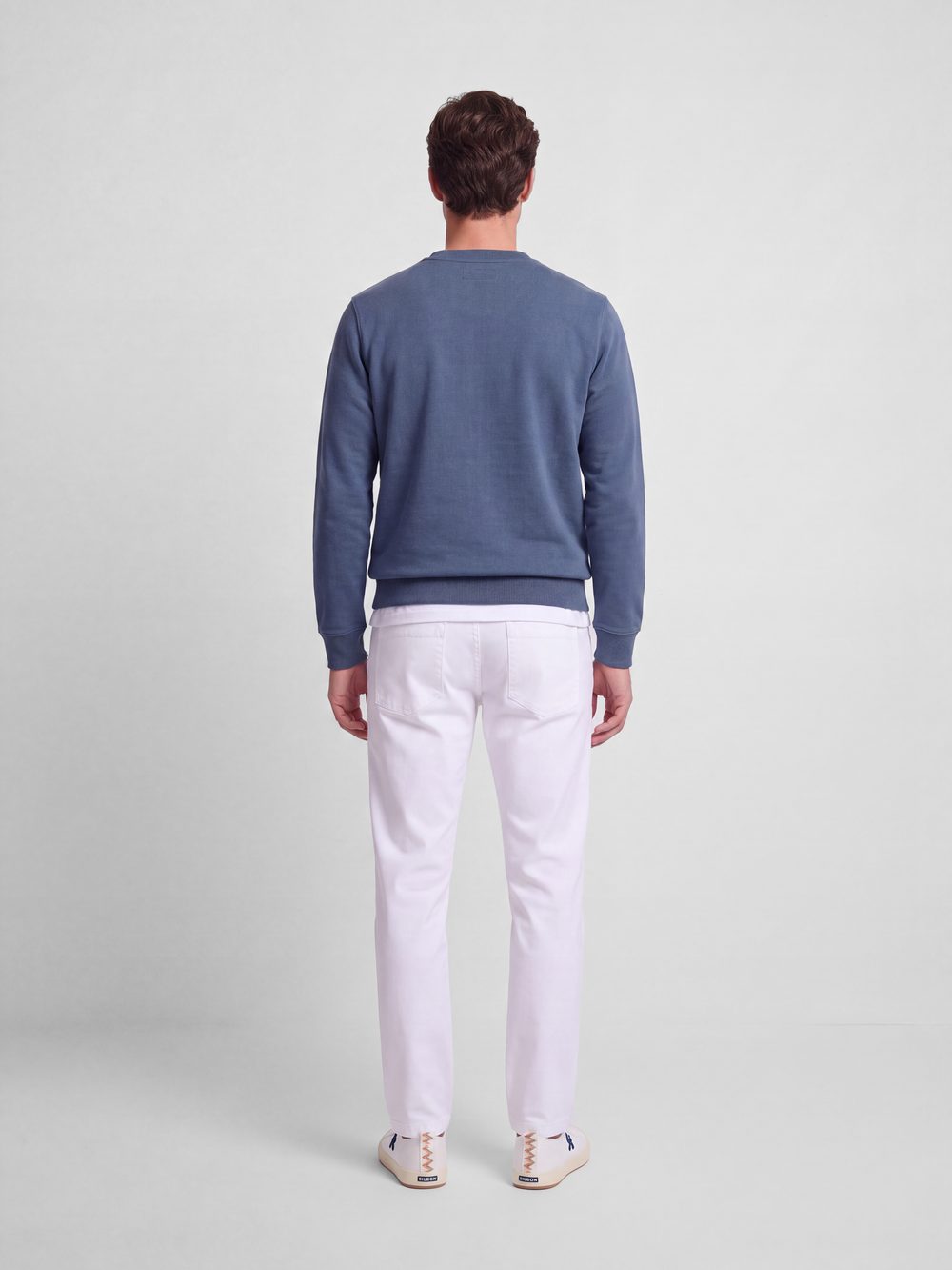 Classic sweatshirt with embossed logo in petroleum