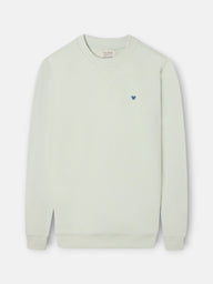 Plain sweatshirt with small terry logo in light green
