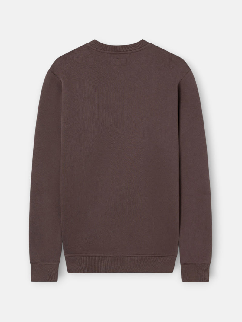 Sudadera lisa minilogo rizo marron