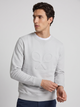 Classic sweatshirt with embossed logo in light grey