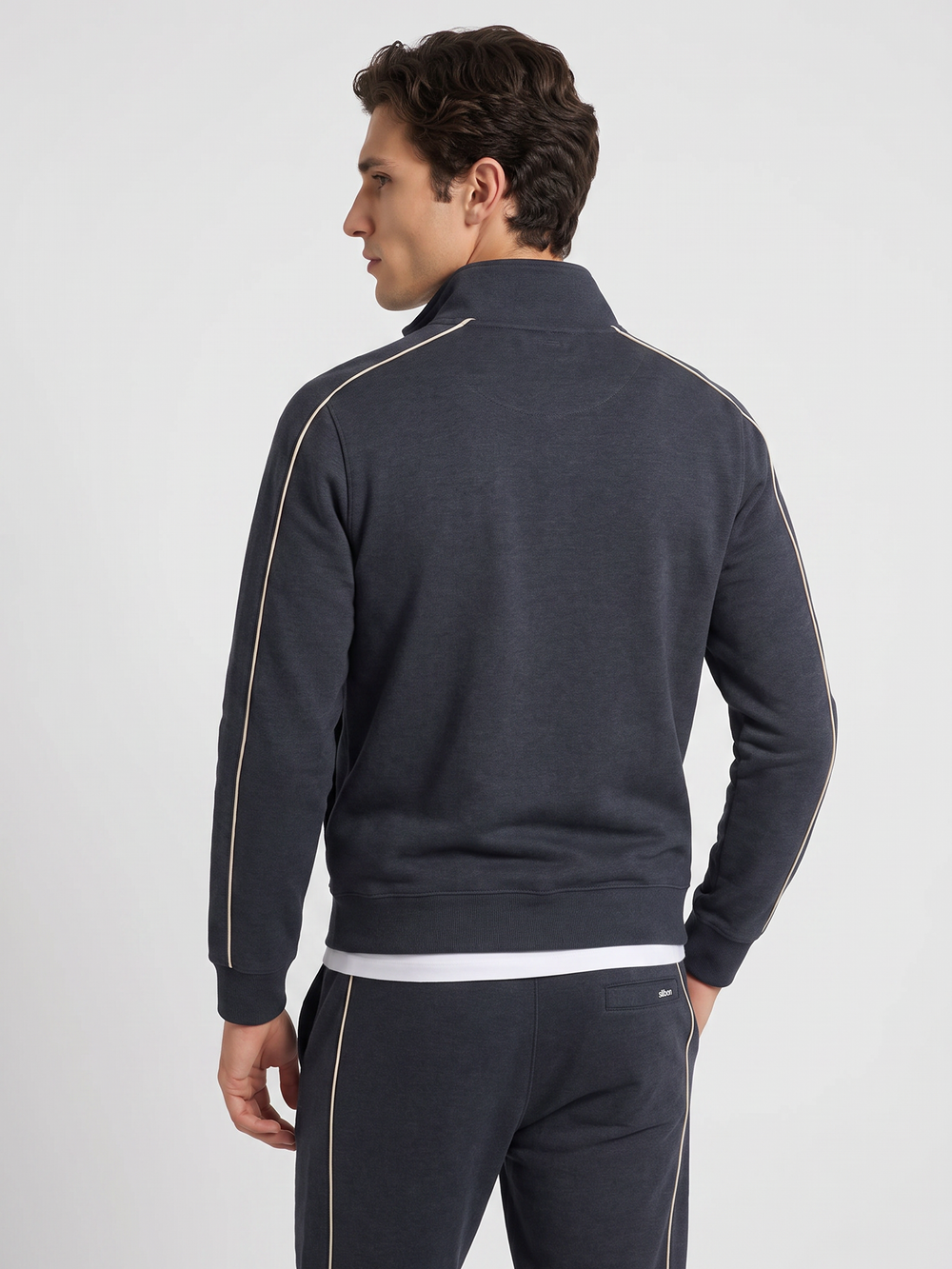 Sweat-shirt demi-fermeture éclair sb gris