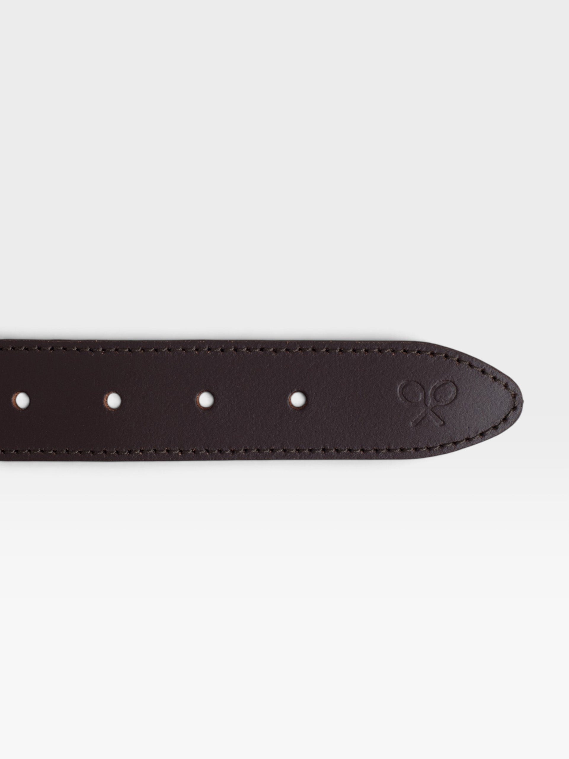Ceinture en cuir tressé motif ethnique bleu marine