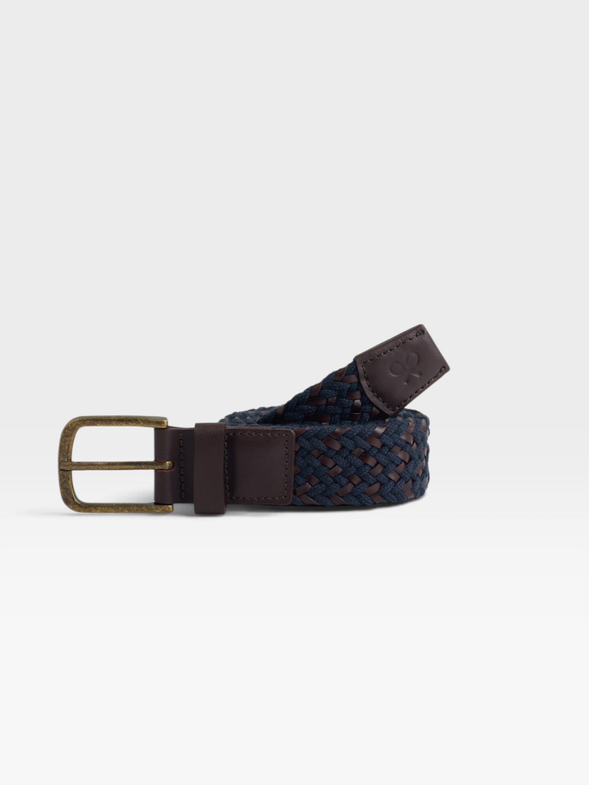 Ceinture tressée avec détail en cuir