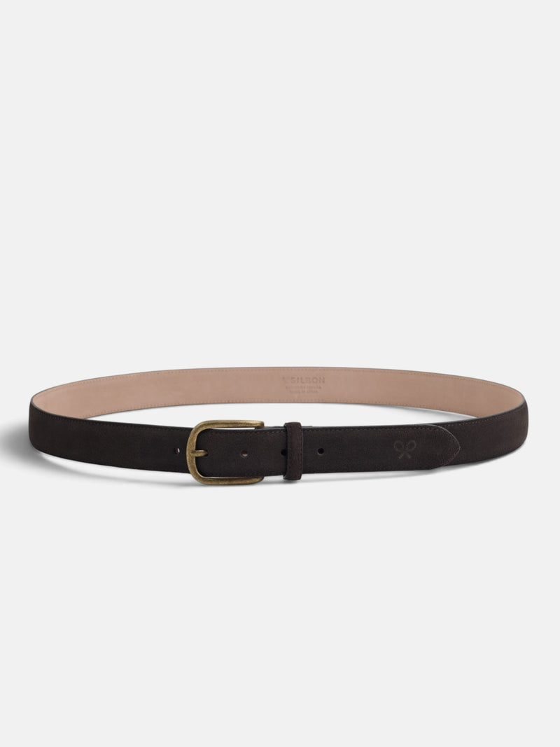 Cinturon piel liso ante marron