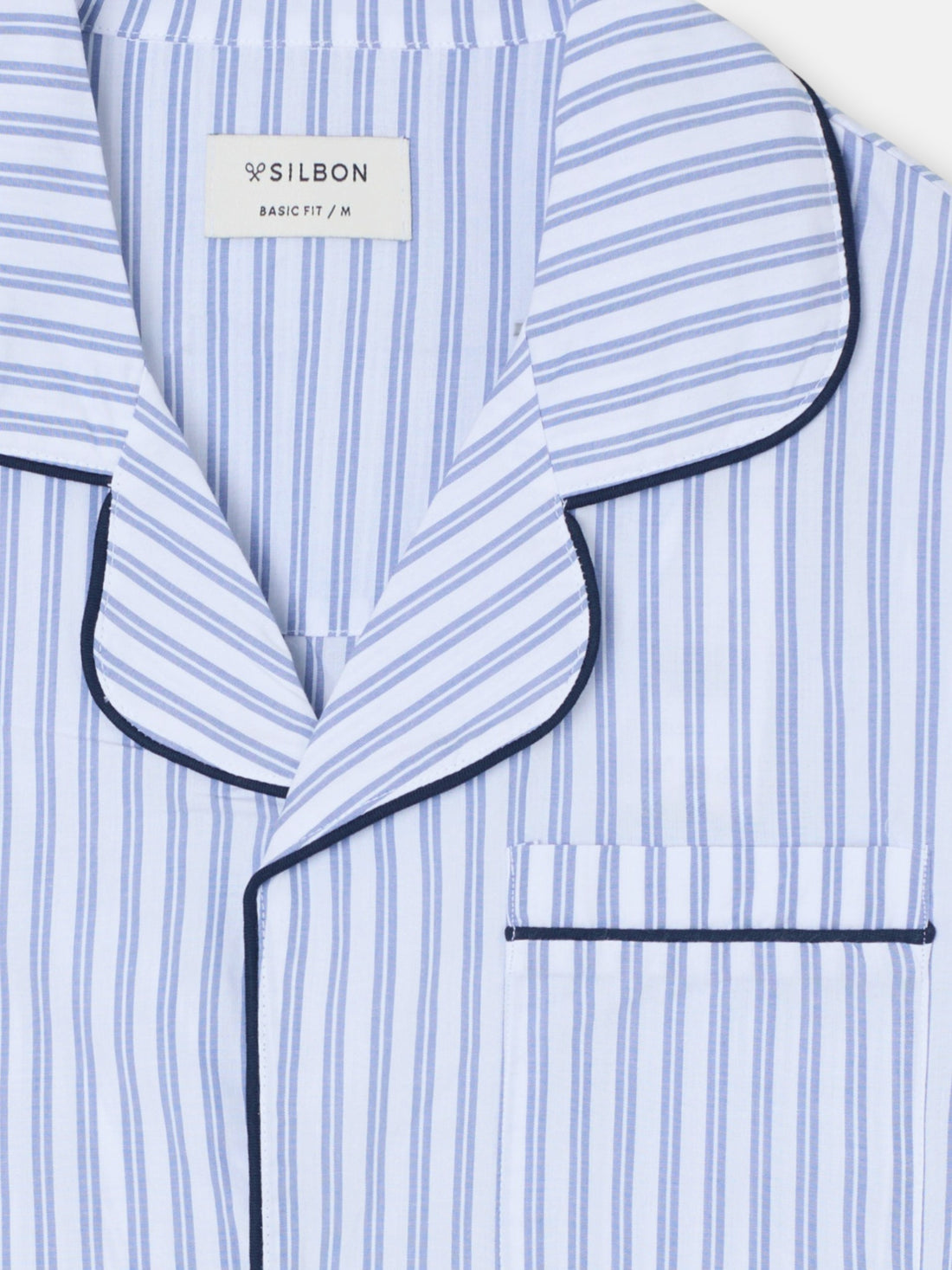 Pijama camisero rayas azul